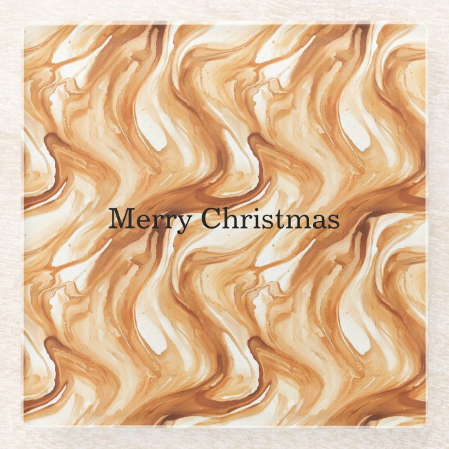 Posavasos De Vidrio Caramel Carmel Candy Swirls Christmas (Anverso)