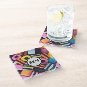 Posavasos De Vidrio Caramelos coloridos de Licorice Allanges