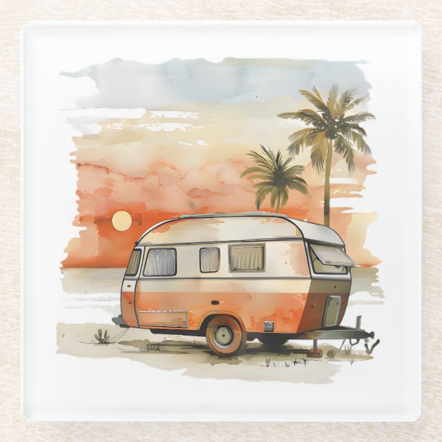 Posavasos De Vidrio Caravana (Anverso)