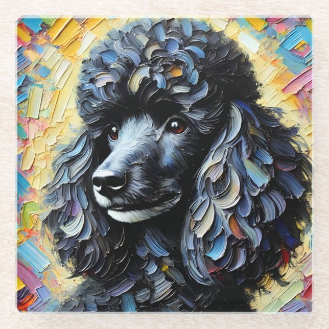 Posavasos De Vidrio Carbón negro (Anverso)