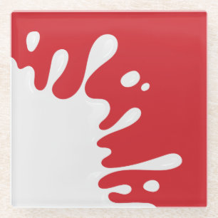 Posavasos De Vidrio Cardenal rojo de pintura blanca