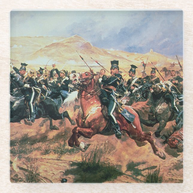 Posavasos De Vidrio Carga de la brigada ligera (Anverso)
