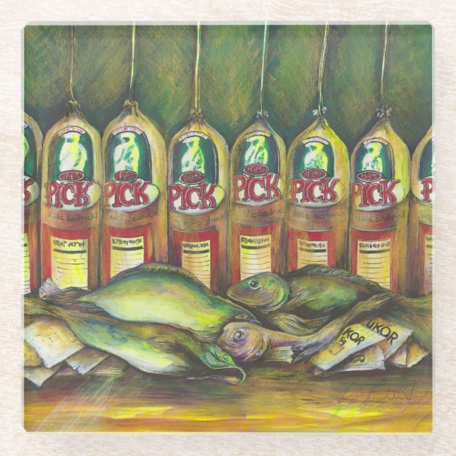 Posavasos De Vidrio Carne de dulces (Anverso)