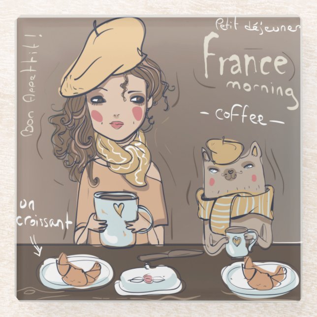 Posavasos De Vidrio Carne francesa (Anverso)