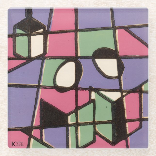 Posavasos De Vidrio Carolers Stainglass (Anverso)