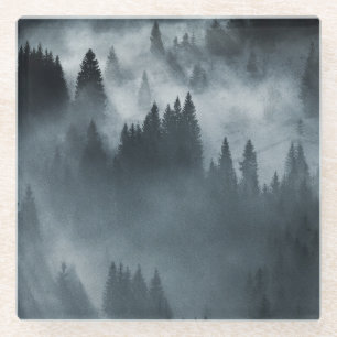 Posavasos De Vidrio Cárpatos de invierno: Paisaje de las montañas Sunr