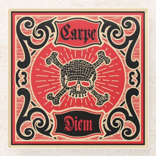 Posavasos De Vidrio Carpe Diem (Anverso)