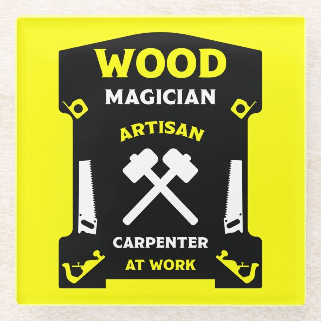 Posavasos De Vidrio Carpintería Y Madera (Anverso)