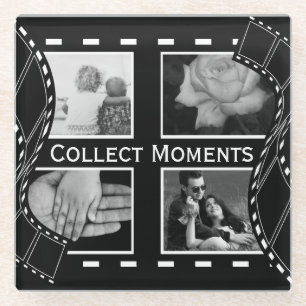 Posavasos De Vidrio Carrete de Película en Blanco y Negro Foto Persona