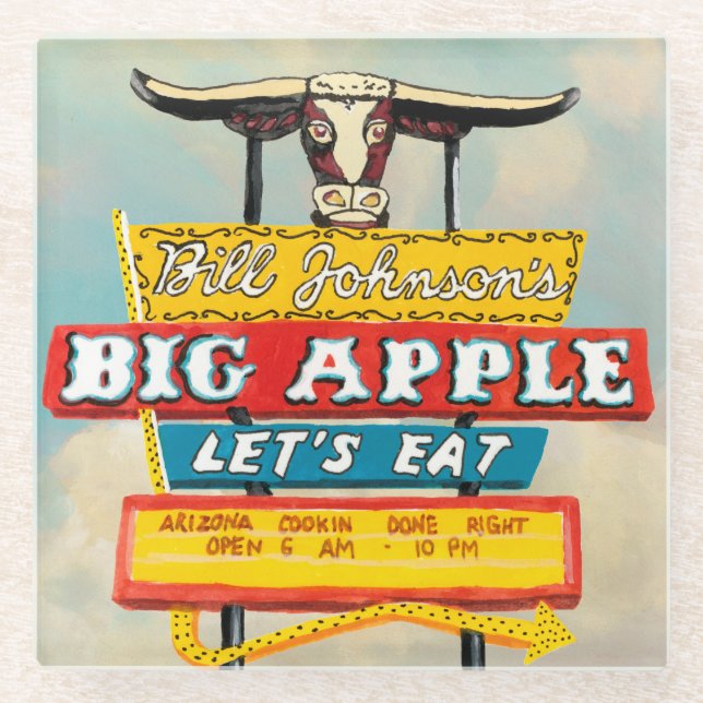 Posavasos De Vidrio Carretera Americana | Rótulo de restauración (Anverso)