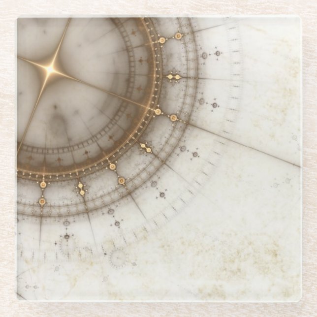 Posavasos De Vidrio Carta náutica antigua, Grunge (Anverso)