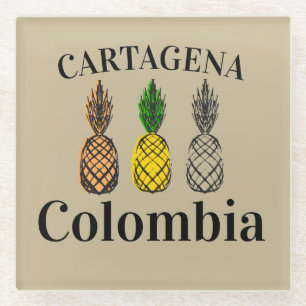 Posavasos De Vidrio Cartagena Colombia Piñas