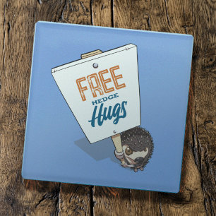 Posavasos De Vidrio Cartel de piquete divertido erizo de dibujos anima