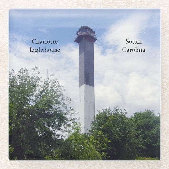 Posavasos De Vidrio Cartera de vidrio del faro de Charlotte (Anverso)
