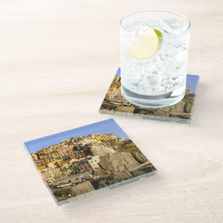 Posavasos De Vidrio Casas coloridas de montaña de vidrio