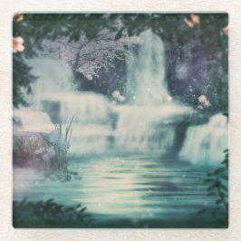 Posavasos De Vidrio Cascada de cascada de Fantasía