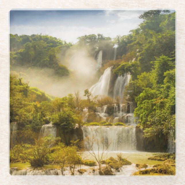 Posavasos De Vidrio Cascada el | Tailandia de Thi Lor Su (Anverso)