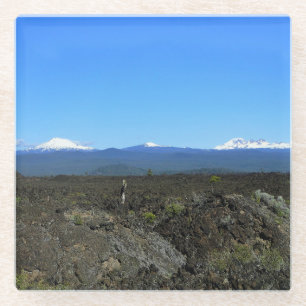 Posavasos De Vidrio Cascadas y rocas de lava, Oregón