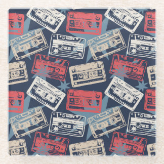 Posavasos De Vidrio Casetes antiguos de música vintage impecables