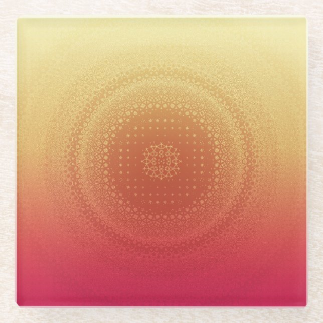 Posavasos De Vidrio Casos de prueba rojos y amarillos (Anverso)