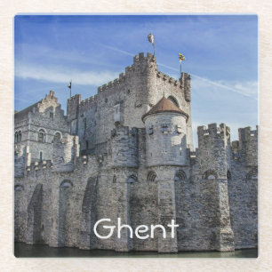Posavasos De Vidrio Castillo de los Condes en Gante.