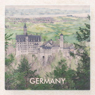 Posavasos De Vidrio Castillo Retro Neuschwanstein en Alemania