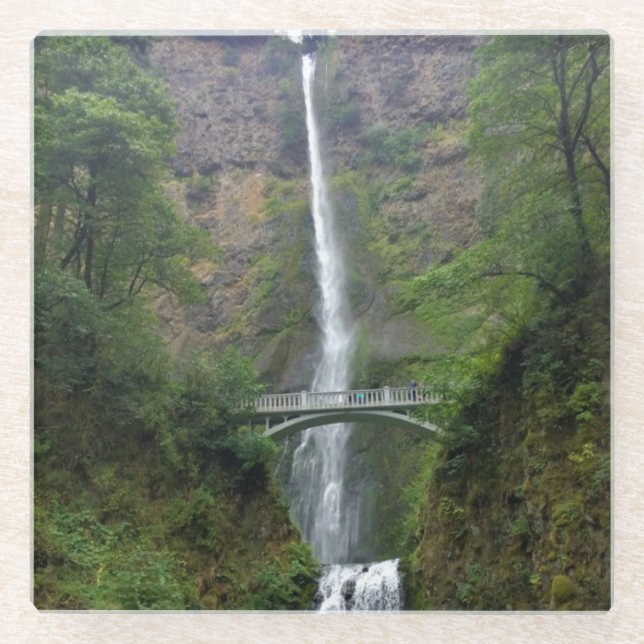 Posavasos De Vidrio Cataratas de Multnomah, Oregón (Anverso)