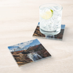 Posavasos De Vidrio Cataratas Montaña Fitz Roy, Argentina