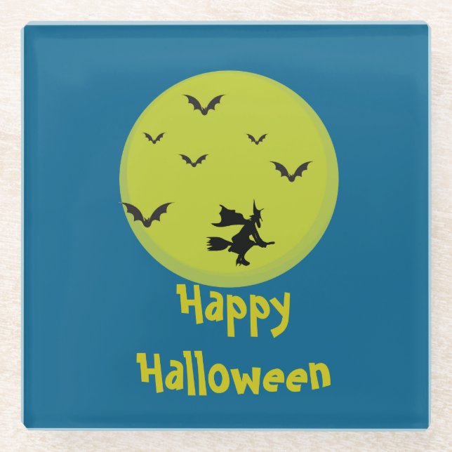 Posavasos De Vidrio Catastro de Halloween (Anverso)