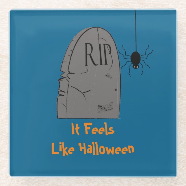 Posavasos De Vidrio Catastro de Halloween (Anverso)