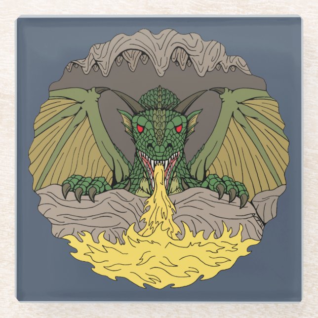 Posavasos De Vidrio Cavern Dragon 2016 Glass Coaster (Anverso)