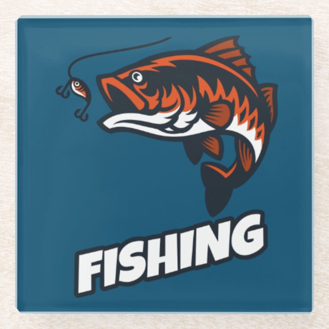 Posavasos De Vidrio Caza de pesca (Anverso)