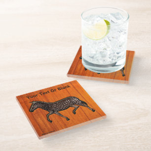 Posavasos De Vidrio Cebra de dot de polka tallada