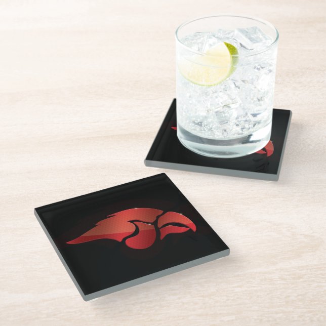 Posavasos De Vidrio Cedar Springs Red Hawks #8 (Angular)