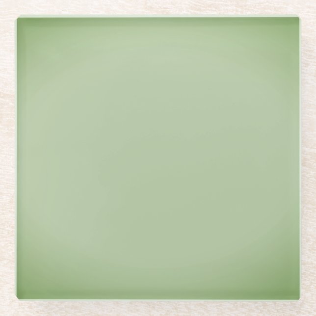 Posavasos De Vidrio Celadón verde de jade sólido  (Anverso)