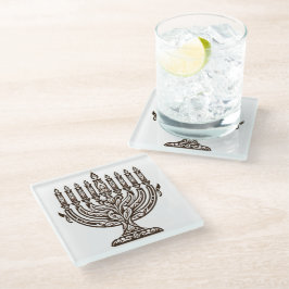 Posavasos De Vidrio Celebración de Hannukah