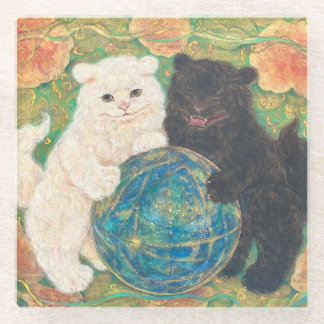 Posavasos De Vidrio Celestial Guardians: Cosmic Harmony