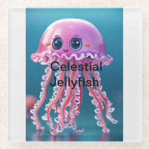Posavasos De Vidrio Celestial Jellyfish