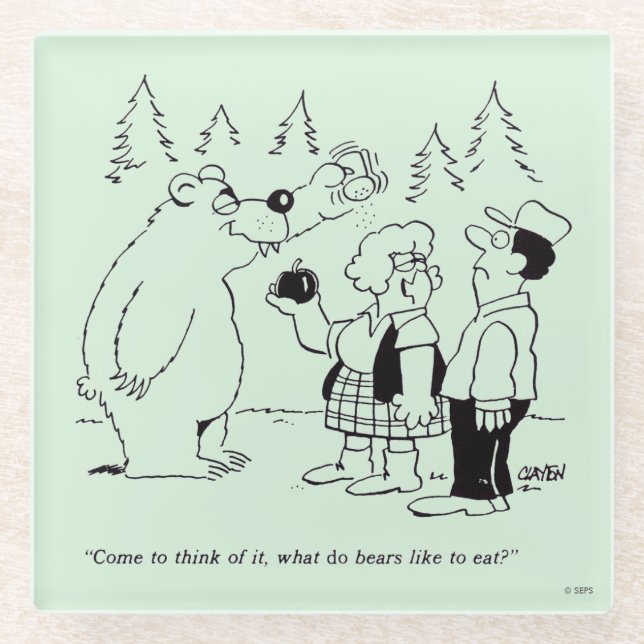 Posavasos De Vidrio Cena de los osos (Anverso)