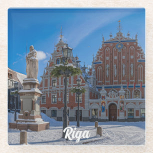 Posavasos De Vidrio Centro histórico de Riga, Letonia