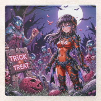 Posavasos De Vidrio Cerebros Regalados por Zombies Halloween Truco o T