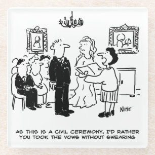 Posavasos De Vidrio Ceremonia de boda civil en una oficina del registr