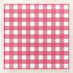 Posavasos De Vidrio Cerise gingham