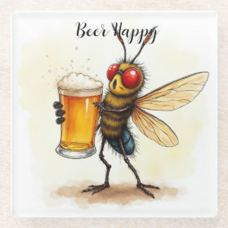 Posavasos De Vidrio Cerveza Feliz 
