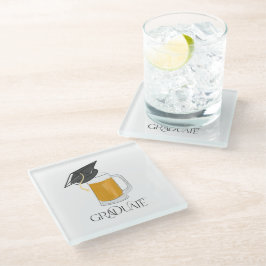 Posavasos De Vidrio Cerveza Graduada Con Graduación De Título
