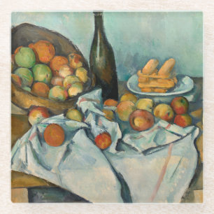 Posavasos De Vidrio Cesta de manzanas de Paul Cezanne Vida muerta vint