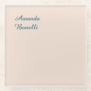 Posavasos De Vidrio Champagne Pink Plain Simple Minimalista Moderno