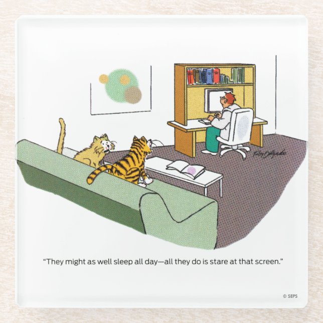 Posavasos De Vidrio Charla del gato (Anverso)