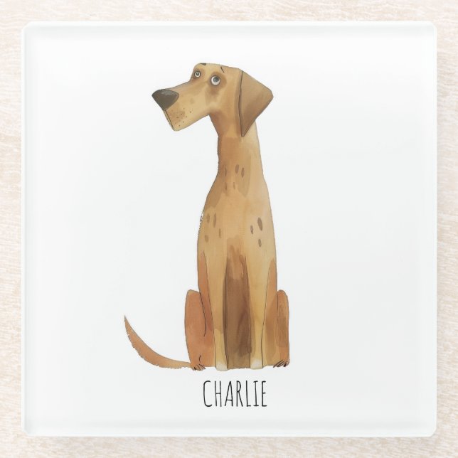 Posavasos De Vidrio Charlie Dog (Anverso)