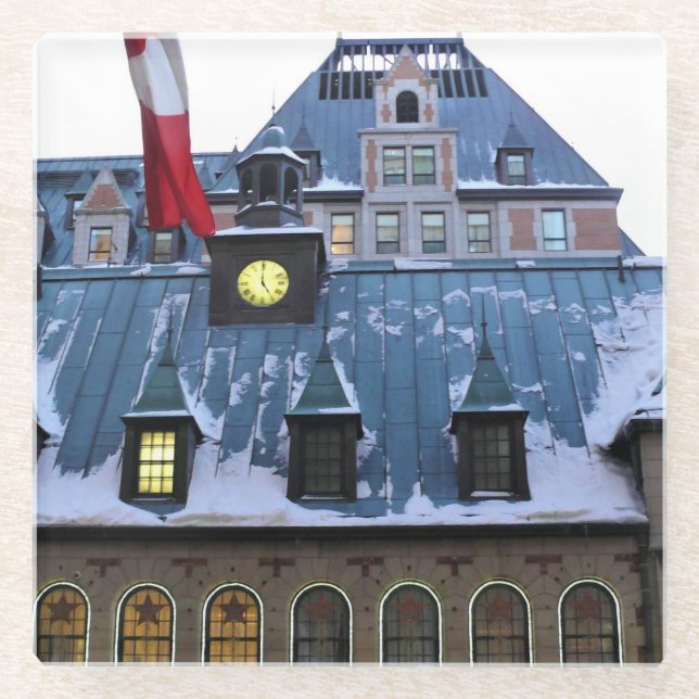 Posavasos De Vidrio Chateau Frontenac, Quebec, Canadá (Anverso)